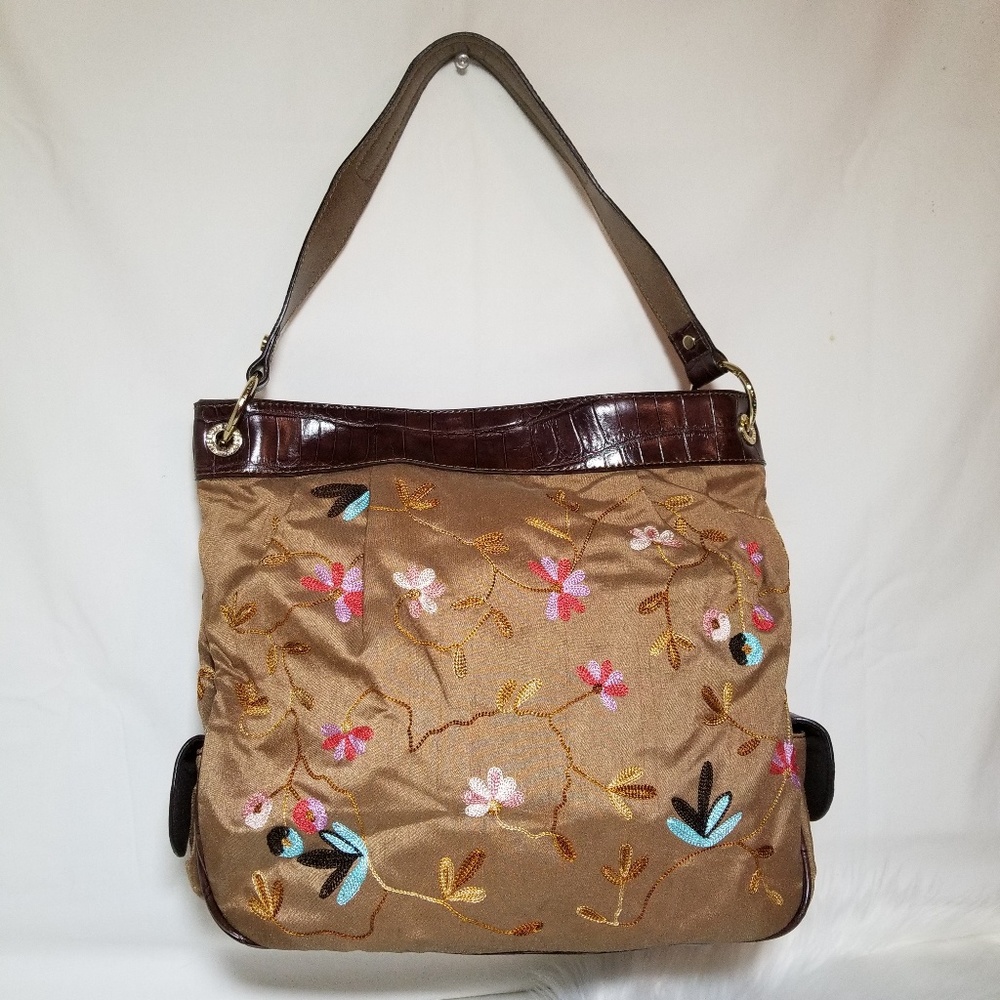 Unique Liz Claiborne Embroidered Floral Purse NWOT
